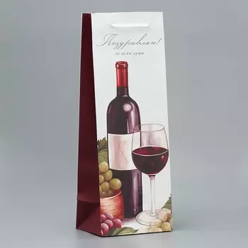 Пакет подарочный под бутылку, упаковка,