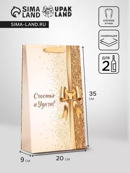 Пакет подарочный под две бутылки