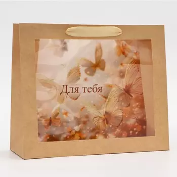 Пакет подарочный с pvc окном,