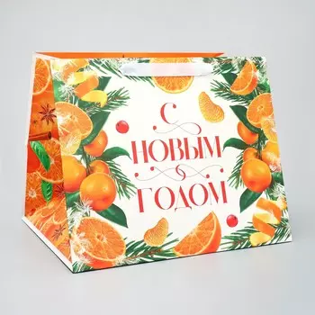 Пакет подарочный с широким дном
