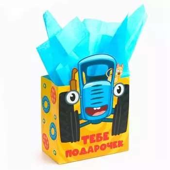 Пакет подарочный с упаковочной бумагой тишью