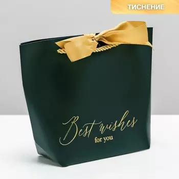 Пакет подарочный, упаковка, best wishes, 14 х 17 х 7 см