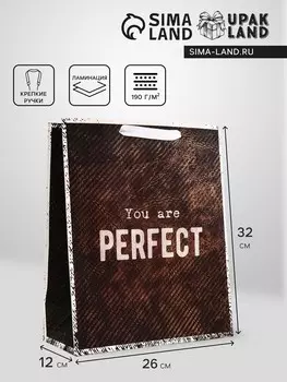 Пакет подарочный вертикальный you are perfect, 263212 см