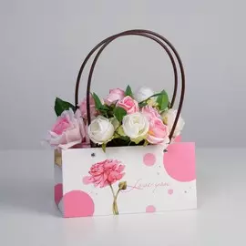 Пакет влагостойкий для цветов love you, 24 х 12 х 12 см