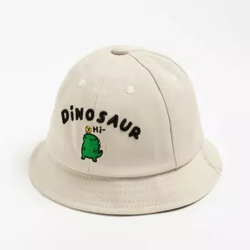 Панама для мальчика minaku dinosaur, размер 48, бежевая