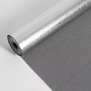 Панель пвх самоклеящаяся декоративная для стен, в рулоне, 280 х 50 см / 2 мм, темно-серая