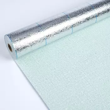 Панель пвх самоклеящаяся декоративная для стен, в рулоне, 280 х 50 см / 2 мм, зелено-голубая