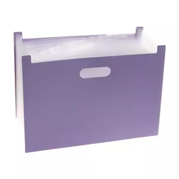 Папка для бумаги а4 пластиковая calligrata, 12 отделений, фиолетовая