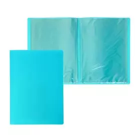 Папка а4 calligrata, 80 прозрачных вкладышей, 700 мкм, бирюзово-голубой