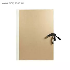 Папка архивная а4 на 4 завязках calligrata 120мм, крафт/коленкор