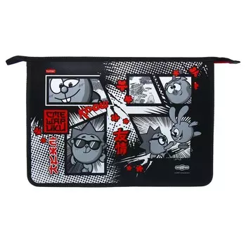 Папка для тетрадей а4, 340 х 245 х 75 мм, молния сверху, пластиковая, hatber