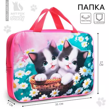 Папка для труда а4 на молнии текстиль 70 мм 350270 дев