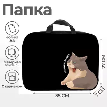 Папка для труда а4 на молнии текстиль 70 мм 350270