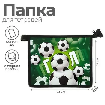 Папка для тетрадей а5, 230 х 190 х 50 мм, молния сверху, пластиковая, calligrata