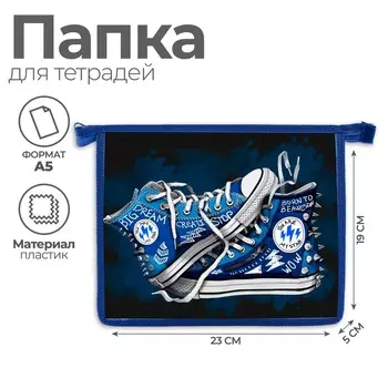 Папка для тетрадей а5, 230 х 190 х 50 мм, молния сверху, пластиковая, calligrata