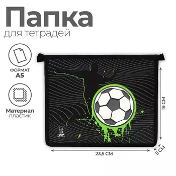 Папка для тетрадей а5 на молнии сверху пластик пм-а5-29 мал