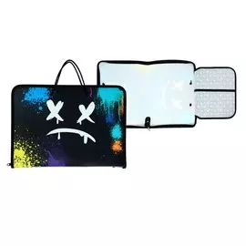 Папка для труда а4 с ручками, 325 х 230 х 25 мм, молния вокруг, откидная планка, пластиковая, птр-6 calligrata