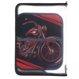 Папка для труда а4, молния вокруг, откидная планка, пластиковая, calligrata,