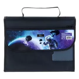 Папка для труда а4 с ручками, текстиль, раскладная на липучке, calligrata