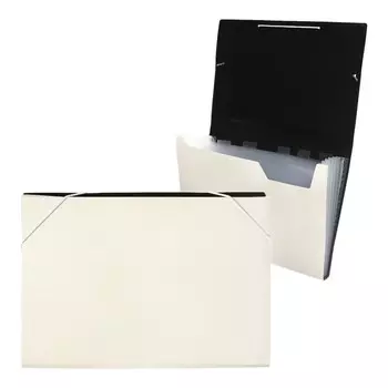 Папка картотека а4, calligrata top deluxe, 6 отделений, пластиковая, 1000 мкм, молочная