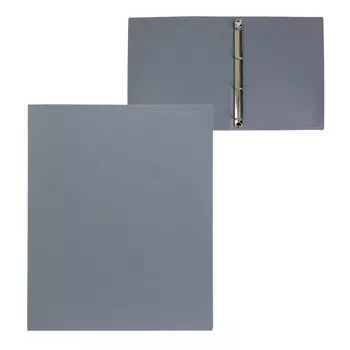 Папка на 4 кольцах а4, calligrata, 25 мм, 500 мкм, серая
