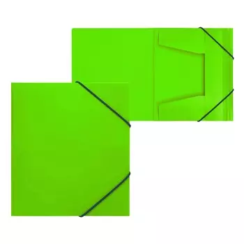 Папка на резинке а5, 500 мкм, calligrata, корешок 30 мм, неон, салатовая