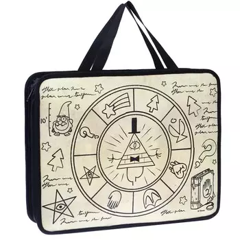 Папка пластиковая с ручками а4, на молнии, 75х330х260 мм, гравити фолз