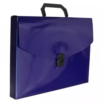 Папка-портфель а4 на замке, calligrata top deluxe, 1 отделение, пластиковая, 700 мкм, черничная