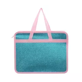 Папка с блестками, цвет голубой