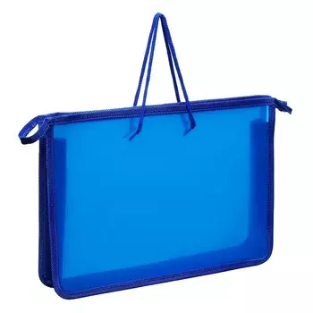 Папка с ручками а4, 330 х 230 х 55 мм, молния сверху, пластиковая,