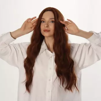 Парик искусственный, имитация кожи, 60 см, 160 гр, цвет рыжий