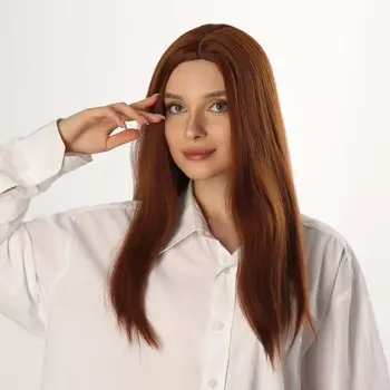 Парик искусственный, имитация кожи, 60 см, 270 г, рыжий