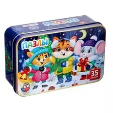 Пазлы в металлической коробке