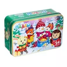 Пазлы в металлической коробке