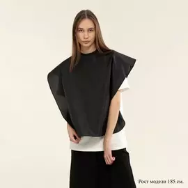 Пелерина парикмахерская, на липучке, черная