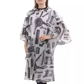 Пеньюар парикмахерский, белый, черный