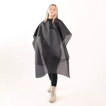 Пеньюар парикмахерский, с крючком, цвет черный