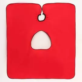 Пеньюар парикмахерский, с крючком, с окошком, цвет красный