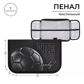 Пенал 1 секция, 130 х 210 х 40 мм, 2 откидные планки, тканевый, calligrata top, content