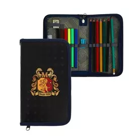 Пенал 1 секция calligrata, 115 х 205 мм, с наполнением, 16 предметов, ламинированный картон,