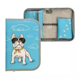 Пенал 1 секция 140 х 210 х 40 мм, откидной карман и косметичка, тканевый, calligrata content