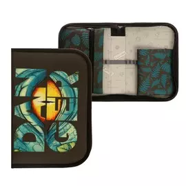 Пенал 1 секция, откидной карман и косметичка, calligrata danger, ткань, 140 х 210 мм