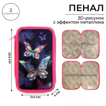 Пенал школьный, 2 секции, 12.520.54 см