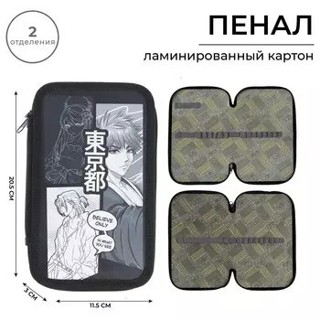 Пенал школьный, 2 секции, 12.520.54 см