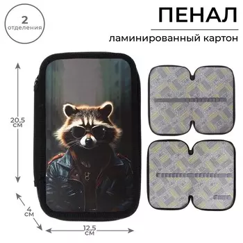 Пенал школьный, 2 секции, 12.520.54 см