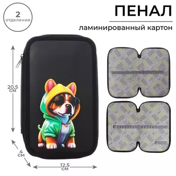 Пенал школьный, 2 секции, 12.520.54 см