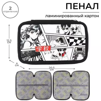 Пенал школьный, 2 секции, 12.520.54 см