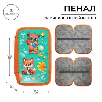 Пенал школьный, 3 секции, 12.520.55.5 см