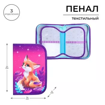 Пенал школьный, 3 секции, 14214 см