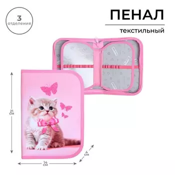 Пенал школьный, 3 секции, 14214 см